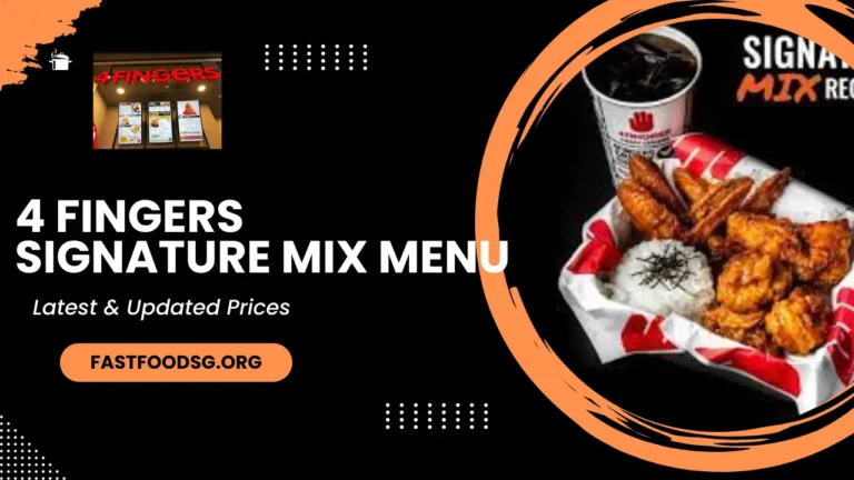 4 Fingers Signature Mix Menu