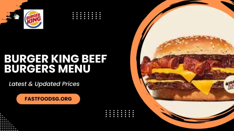 Burger King Beef Burgers Menu Singapore