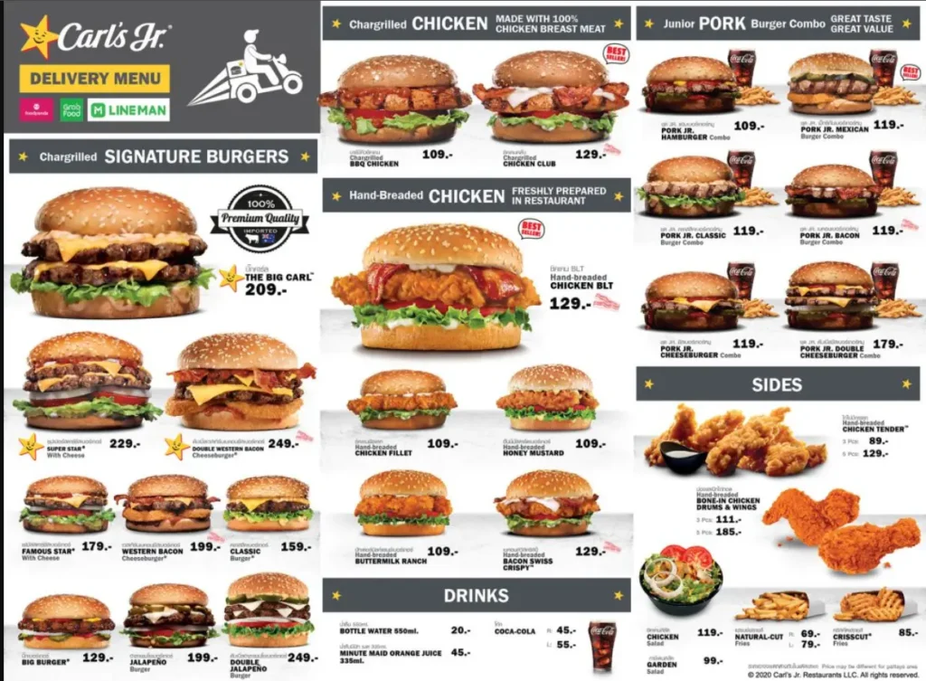 Carl's Jr Menu Singapore