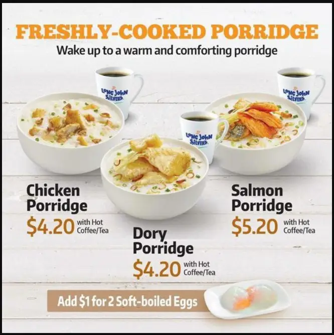 Ljs Freshly Cooked Porridge Menu 