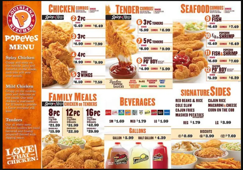 Popeyes Singapore Menu